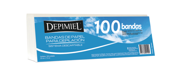 DEPIMIEL  BANDAS DE PAPEL PARA RETIRAR CERA X 100 U.